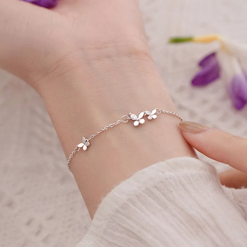 925 Silver Diamond-Studded Bracelet