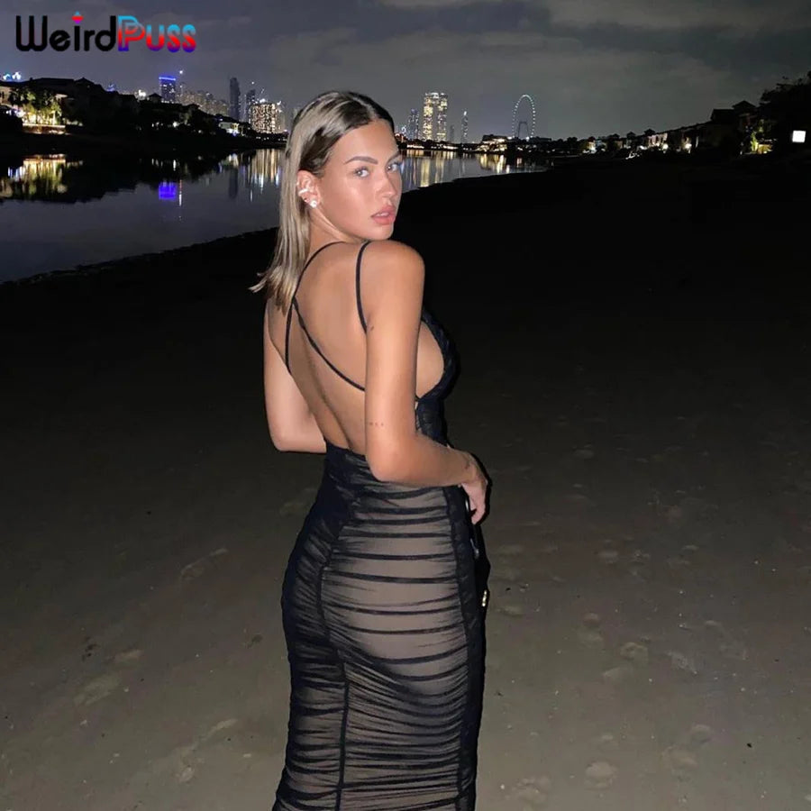 Double Layer Backless Dress