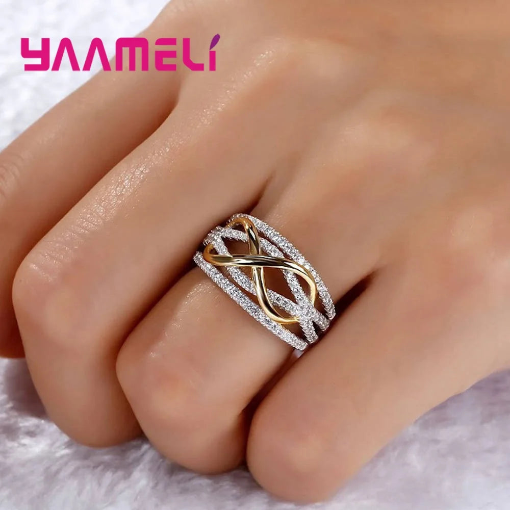 Infinity Love Ring 925 Sterling Silver Color