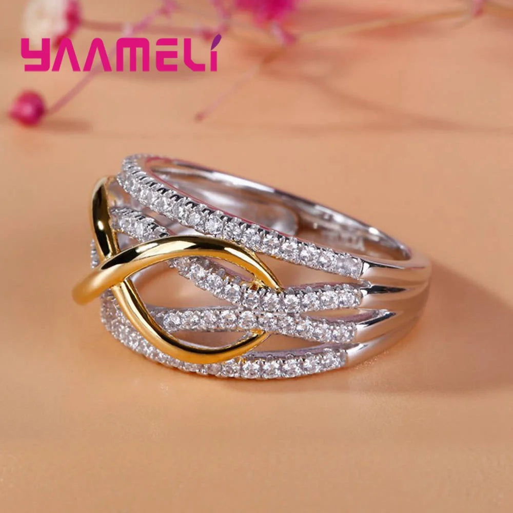 Infinity Love Ring 925 Sterling Silver Color