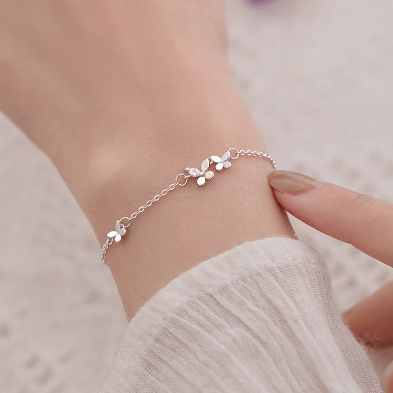 925 Silver Diamond-Studded Bracelet
