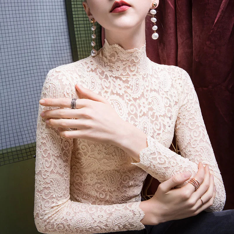 Turtleneck Chiffon Blouse