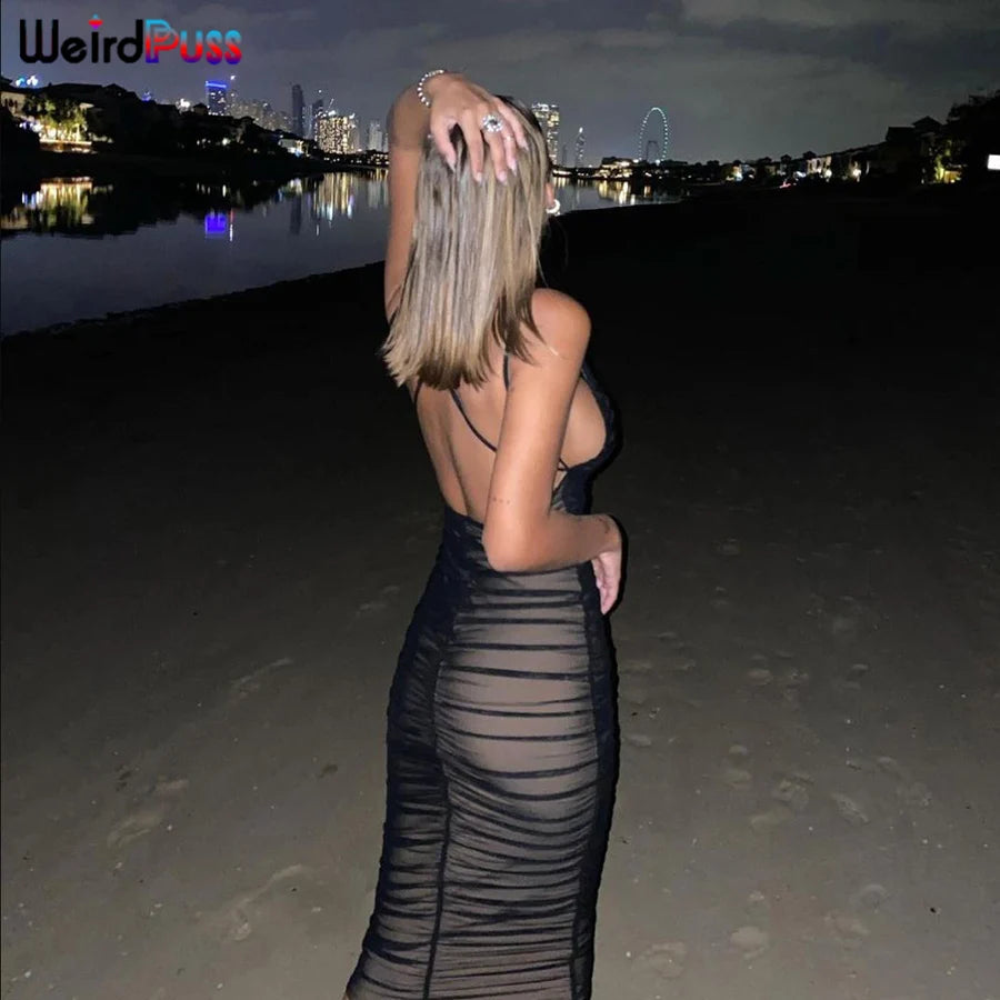 Double Layer Backless Dress