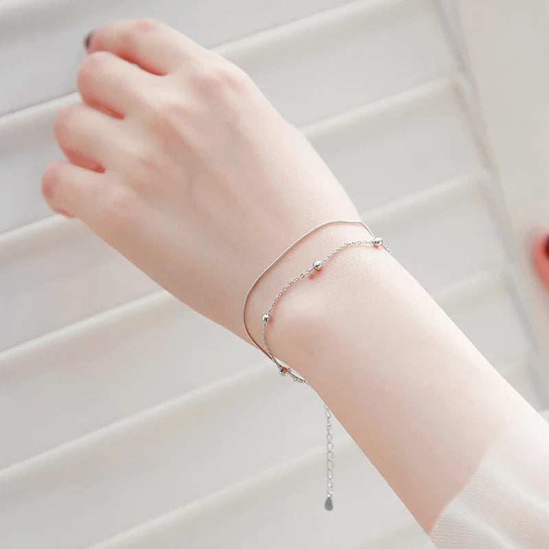 925 Silver Diamond-Studded Bracelet