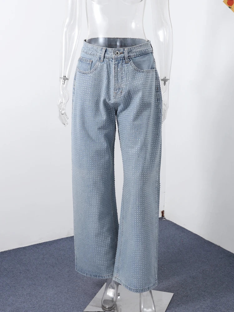 Rhinestone Diamond Denim