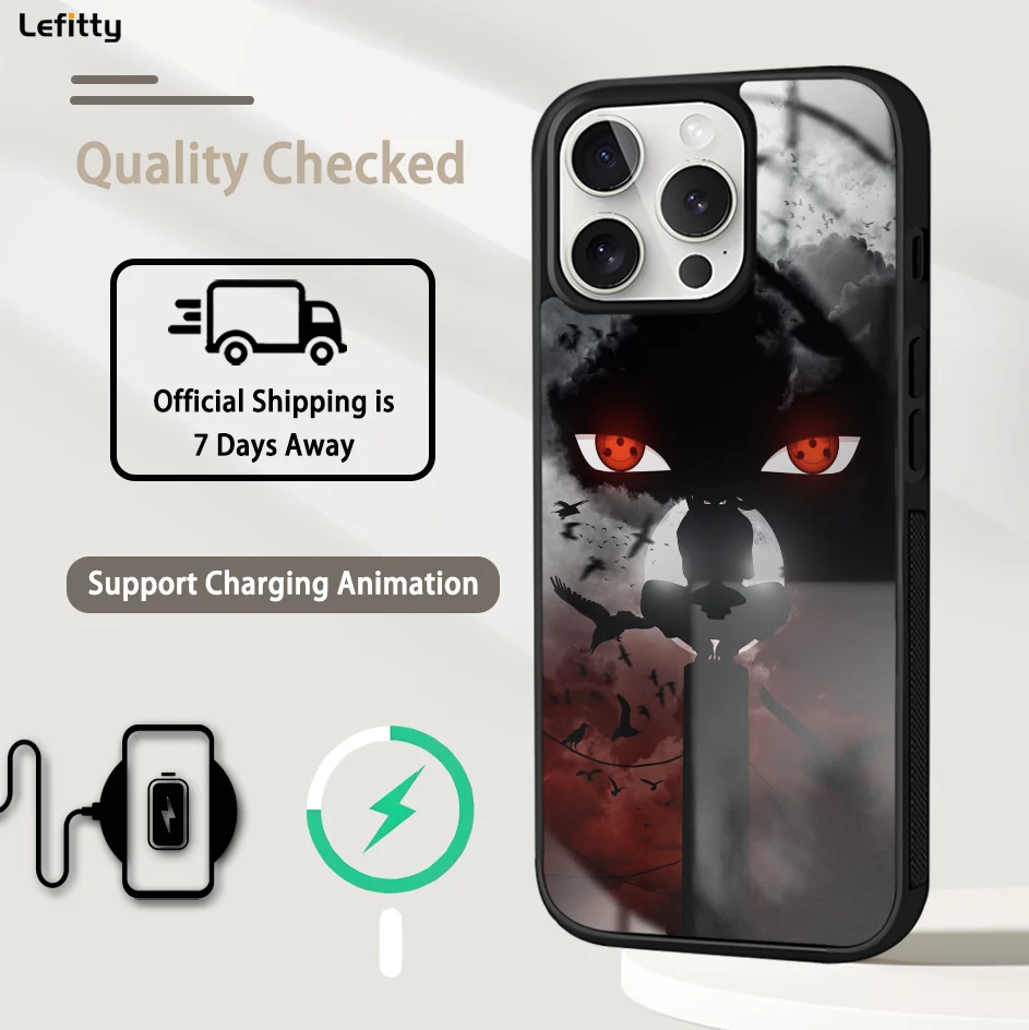 M-Minato N-Namikaze Anime Phone Case For iPhone 16 15 14 Pro Max Plus Mini Magnetic Magsafe Wireless Charging Cover