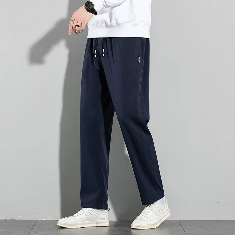 Elastic Straight Pants