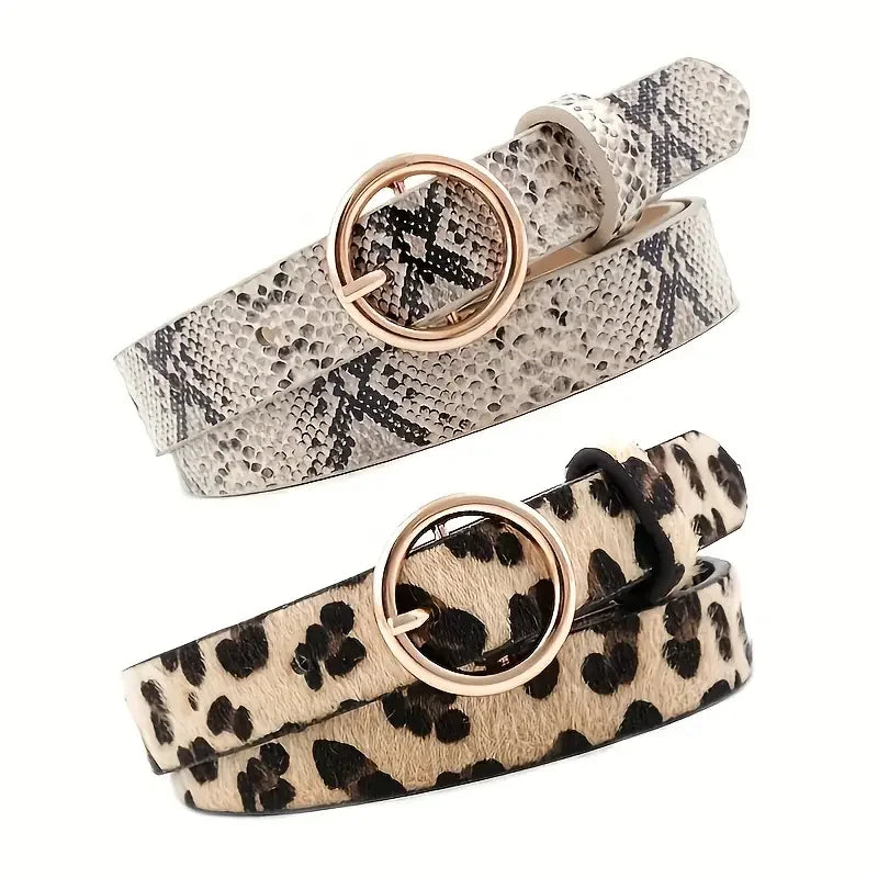 Leopard and Snake Print Belt