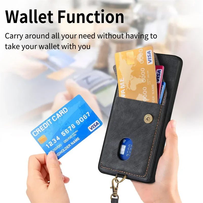 Cover For Oneplus 13R Leather Flip Wallet Card Slot Stand Holder Case For OnePlus 13R 13 12 11 1+ Ace 5 Pro Shockproof Bumper