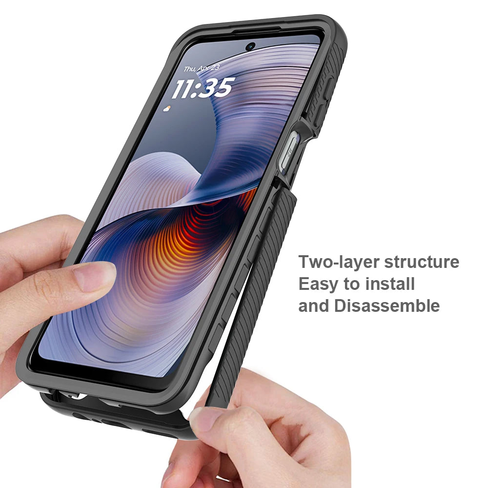Armor Defend Case for Motorola Moto G55 G35 G32 G42 G52 G82 Shockproof Phone Cover Hard PC Front Frame + TPU Shell Funda Capa