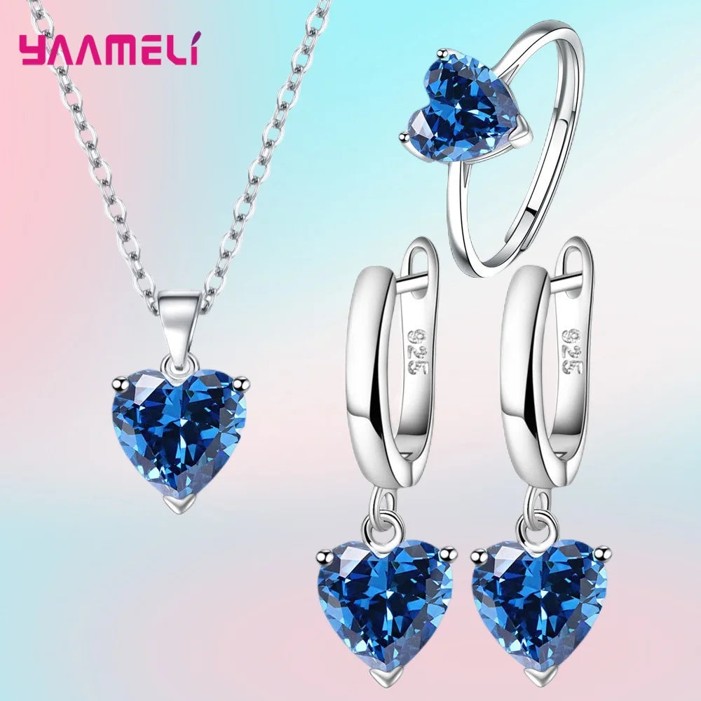 925 Sterling Silver Color Jewelry Gift Sets