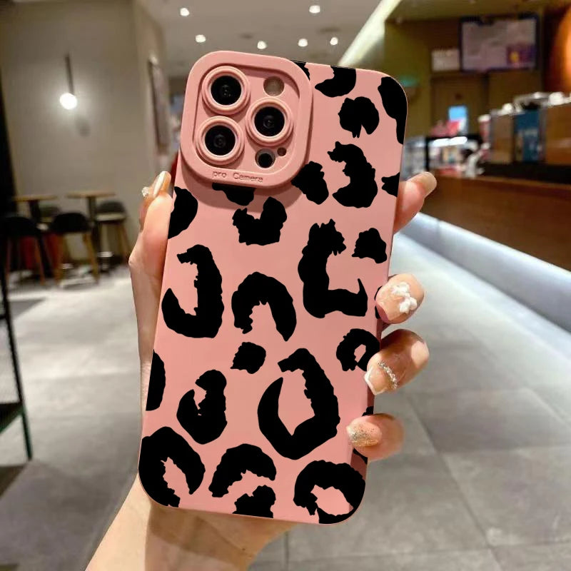 Leopard Design Camera Protective Phone Case for iPhone 16 Cases iPhone 17 Air 15 14 13 12 Pro Max 16E Cover