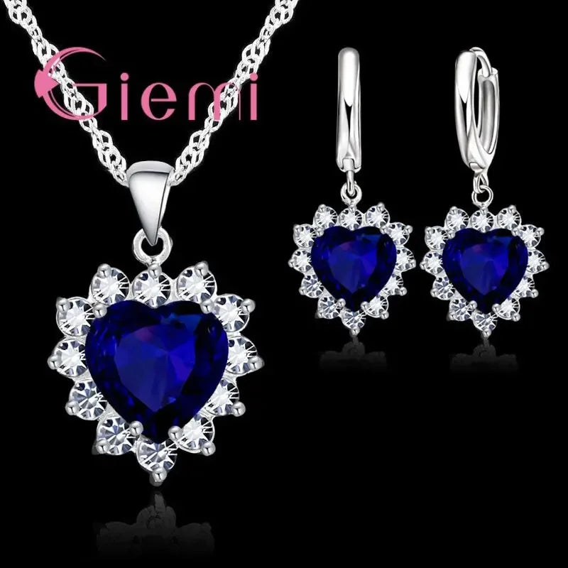 Love Heart Crystal Pendant Necklace