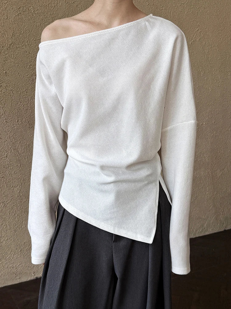 Irregular Pleated Sweatshirt