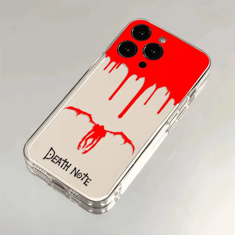 Japan Anime Death Note Phone Cases For iPhone 16 15 14 13 12 11 Pro Max XR 8 7 Plus 13 12 Mini Soft Transparent Cover