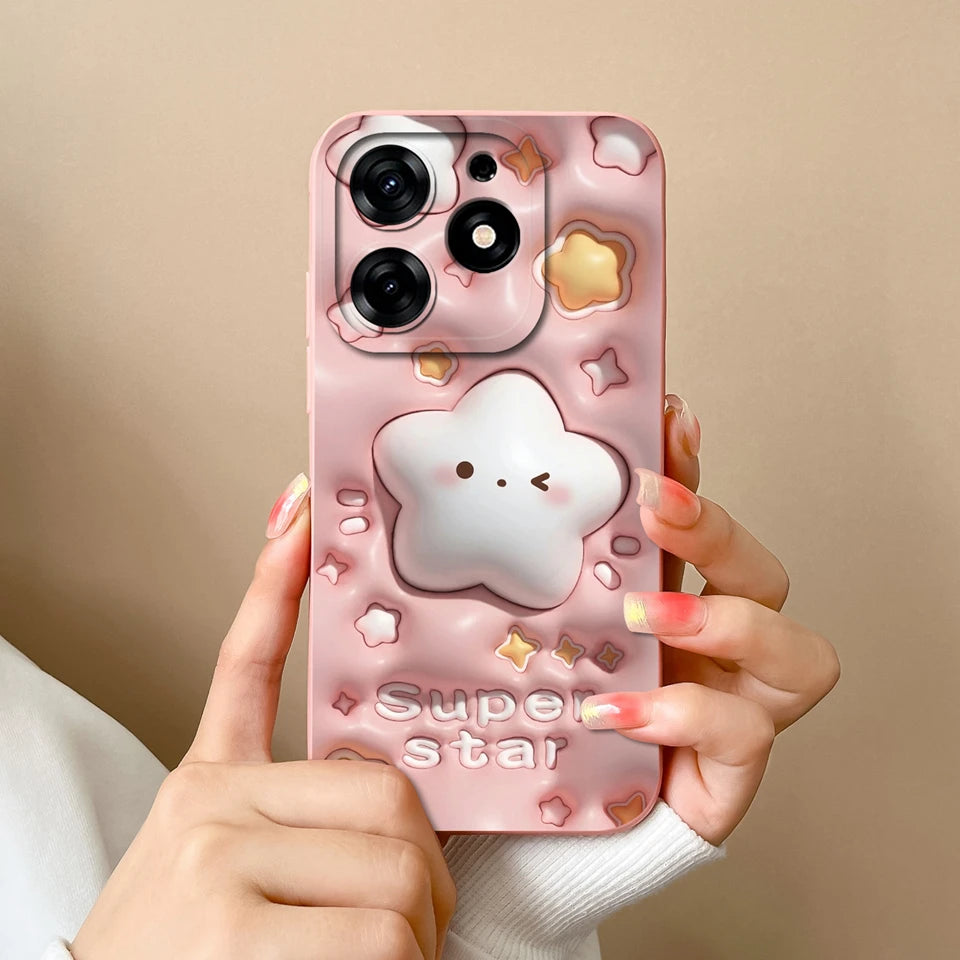 Case For Tecno Spark 10 Pro Pink Cloud Butterfly Liquid Shockproof Fashion Silicone Phone Cover For tecno spark 10 pro Funda