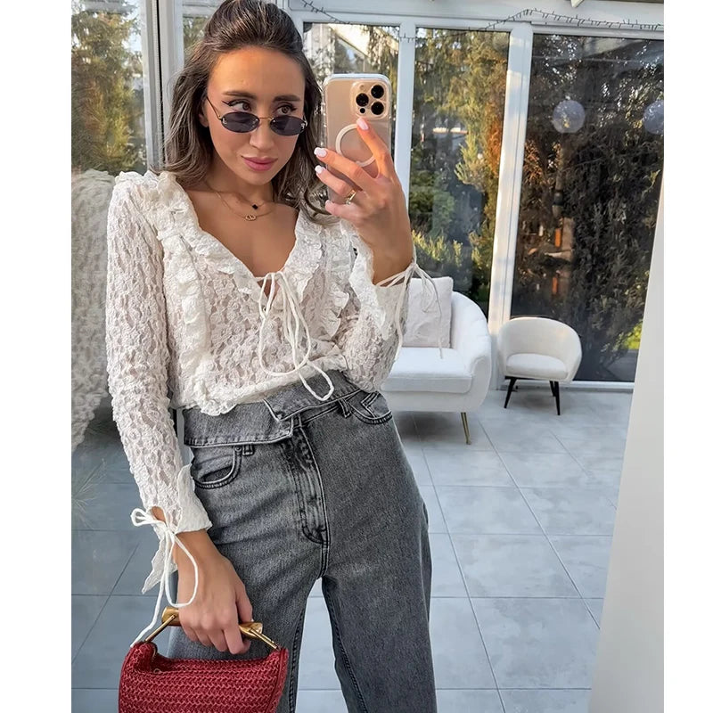 Lace V-Neck Top