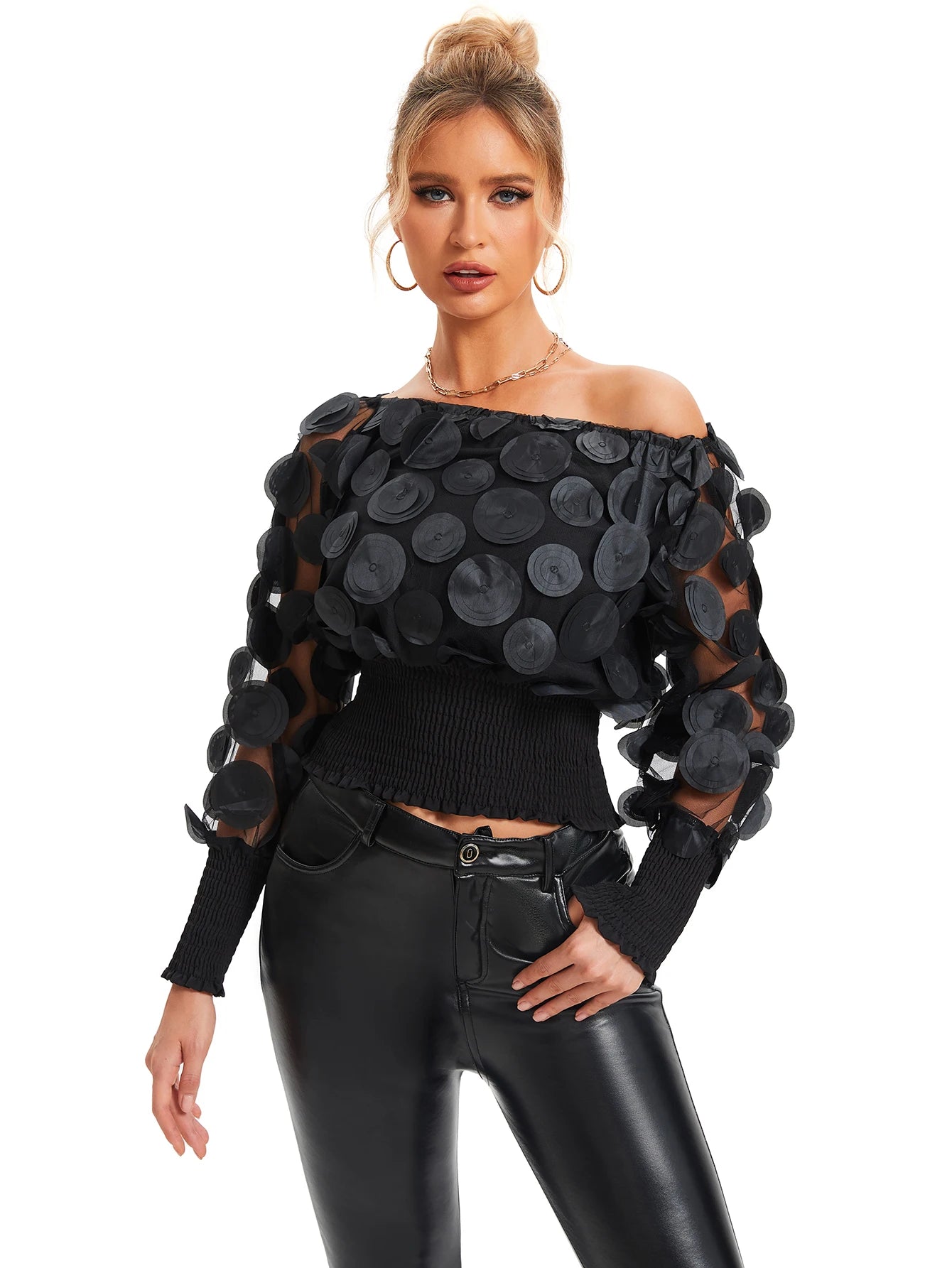 Applique Shoulder Blouse