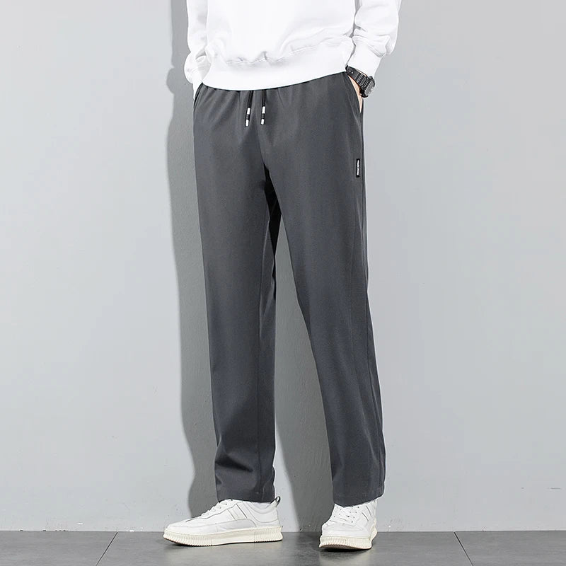 Elastic Straight Pants