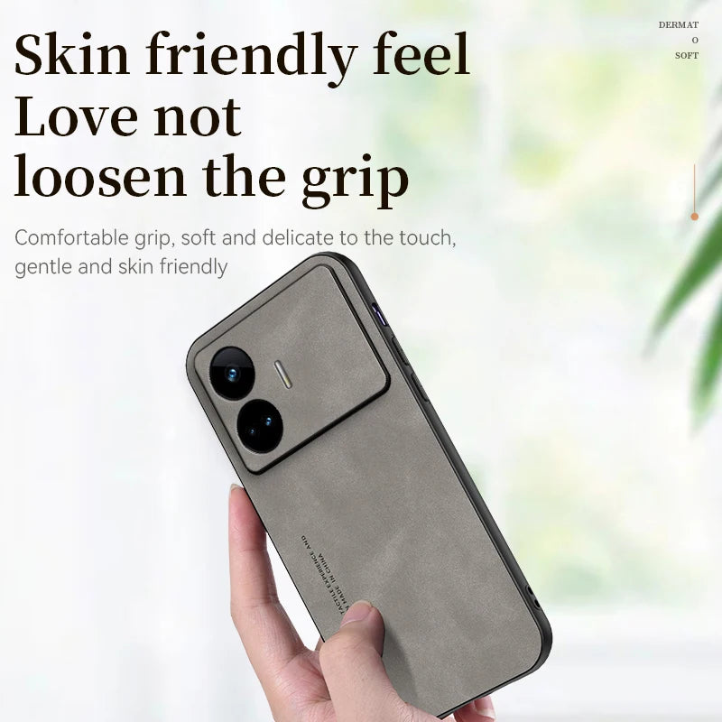 For OPPO Realme GT Neo 5 SE Case Leather Shockproof Phone Case for Realme GT Neo 5SE Neo5 SE Soft TPU Frame Protect Back Cover