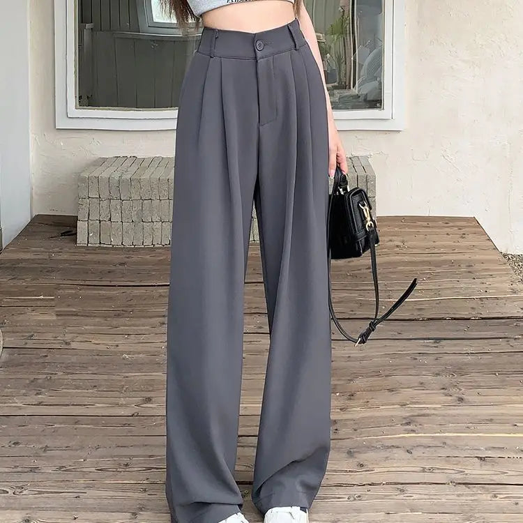 Casual Black Drape Trousers