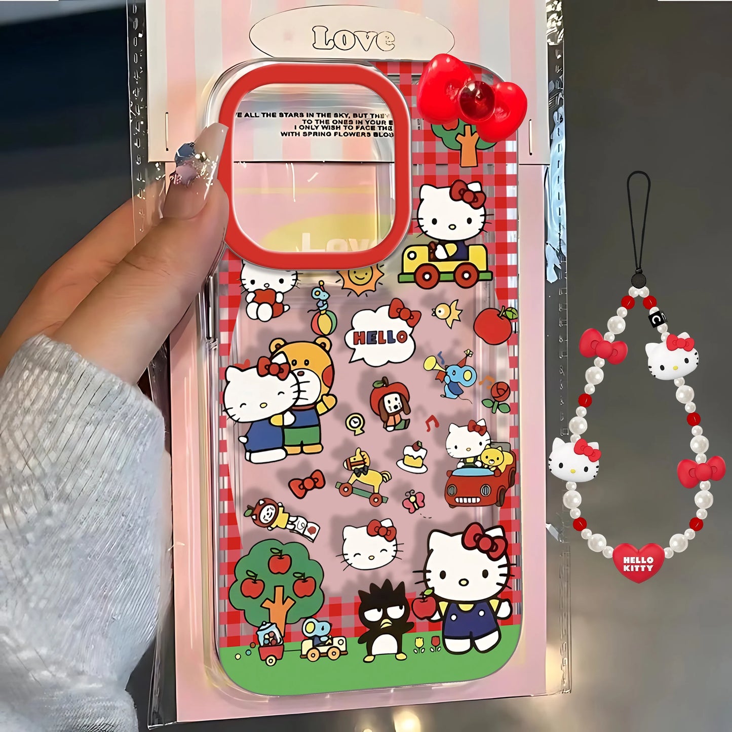 Cute Hellos kittys 3D Bow With Lanyard Phone Case For iPhone 16 16e 15 14 13 12 11 Mini Pro Max Plus Soft Back Cover