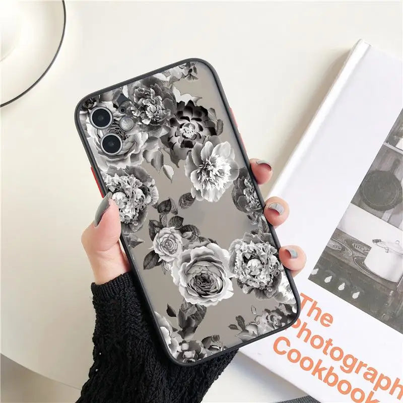 Flower Phone Case for iphone 16 14 15 Pro Max for iphone Painted Florals Shockproof Cover