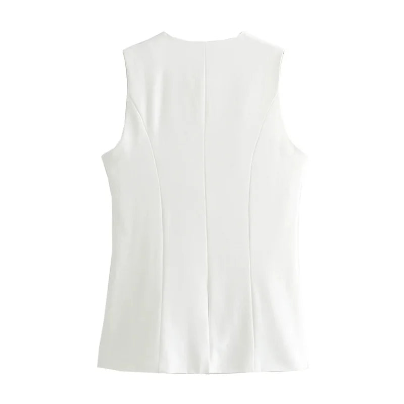 White Sleeveless Vest