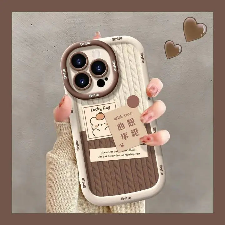 Cartoon Rabbit Case for iPhone 13 Pro Max 11 12 14 15 Pro Max 7 8 6 6S 15 14 Plus X XR XS Max Round Camera Protector Phone Cover