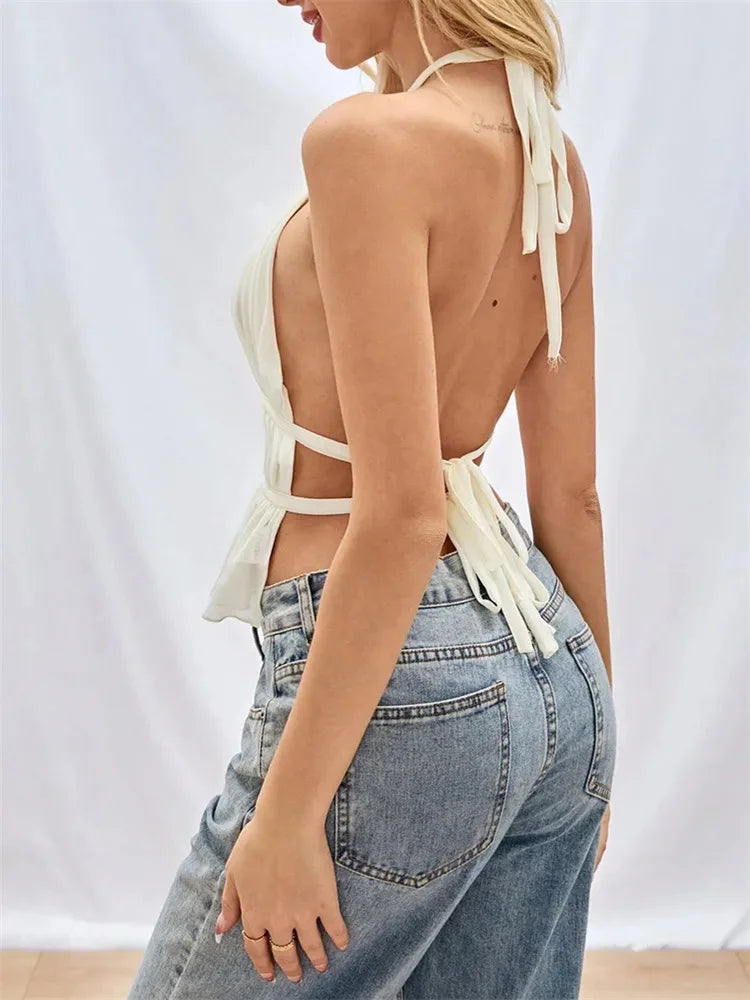 Backless White Top