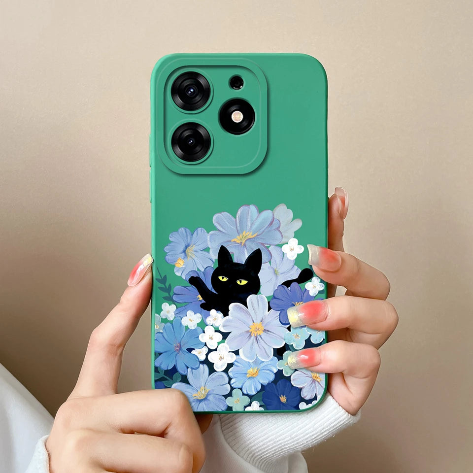 Case For Tecno Spark 10 Pro Pink Cloud Butterfly Liquid Shockproof Fashion Silicone Phone Cover For tecno spark 10 pro Funda
