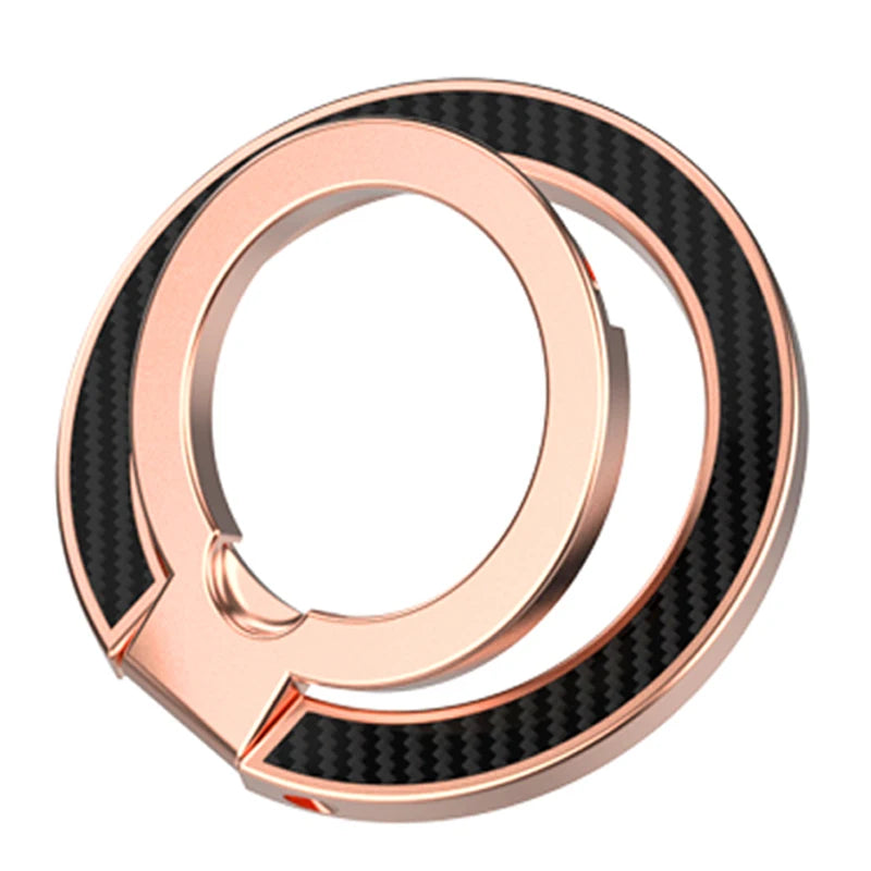 Magnetic Phone Finger Ring Holder for Magsafe Cellphone Double-sided Magnet Stand Carbon Fiber Double Ring Buckle for iPhone 17
