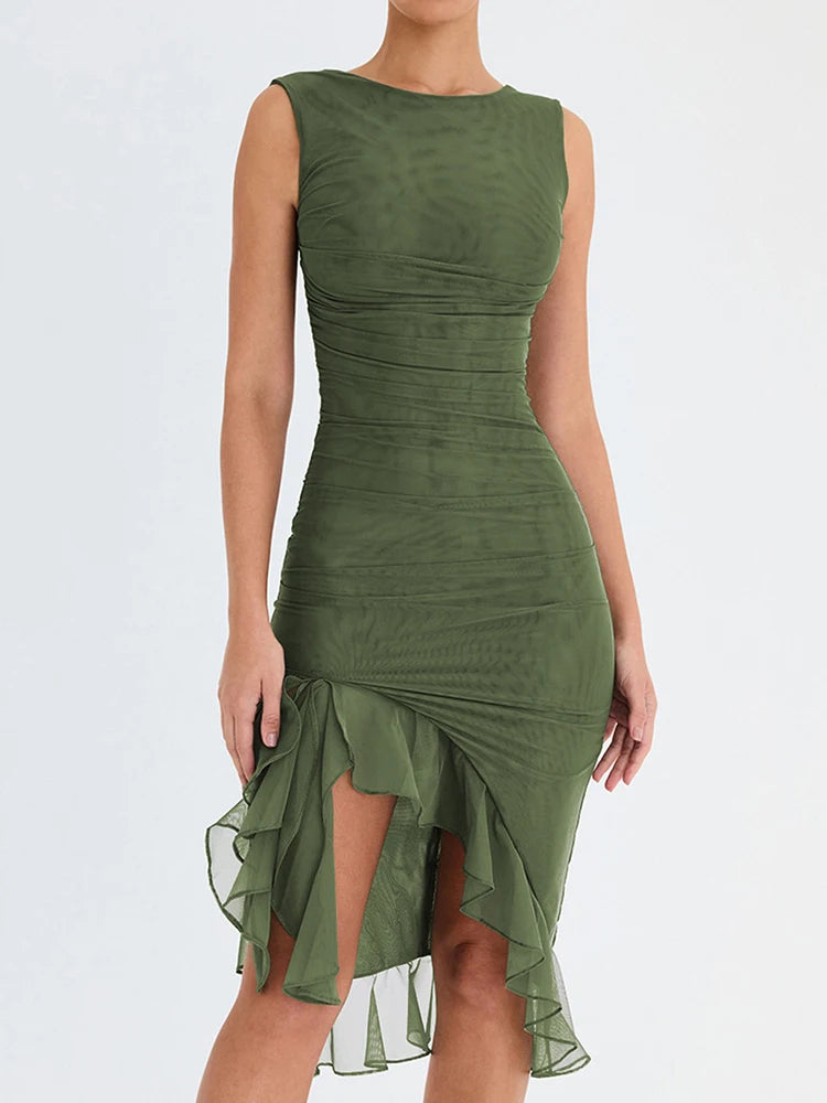Ruffle Ruched Dress