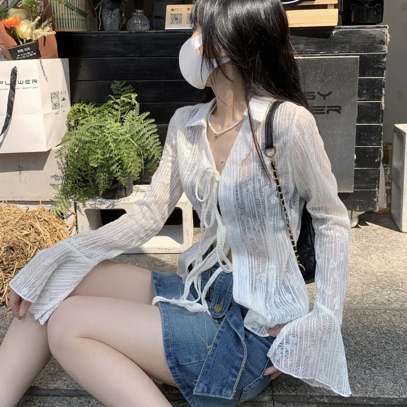 Lace Up Blouse