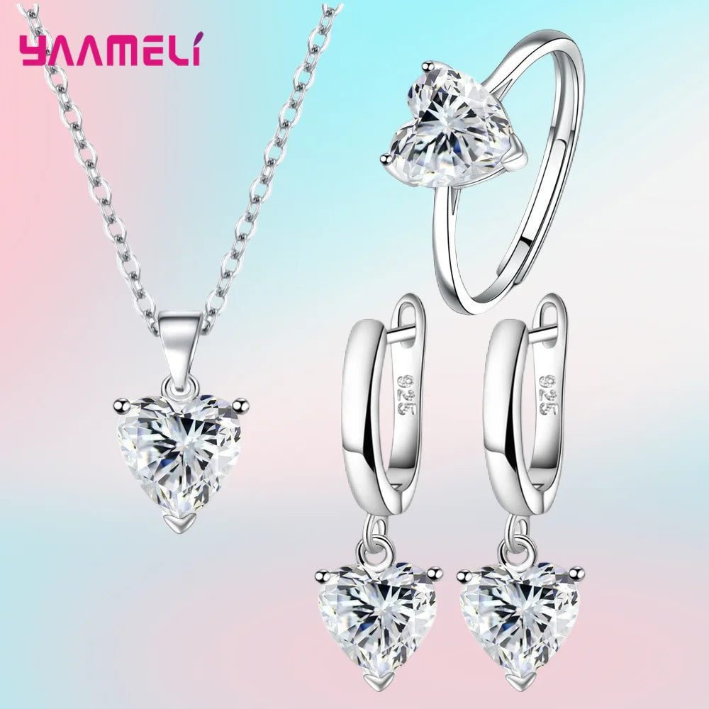 925 Sterling Silver Color Jewelry Gift Sets