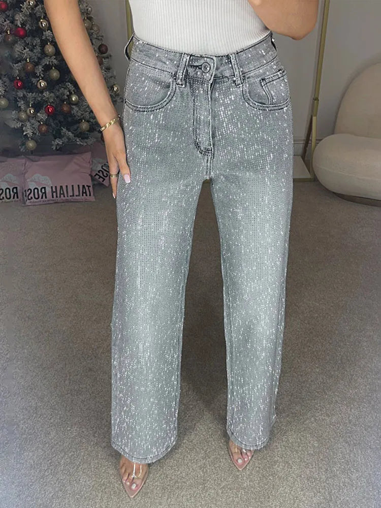 Rhinestone Diamond Denim