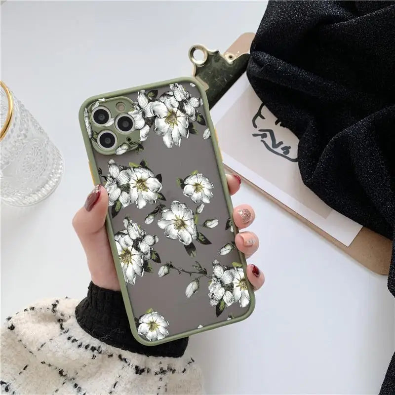 Flower Phone Case for iphone 16 14 15 Pro Max for iphone Painted Florals Shockproof Cover