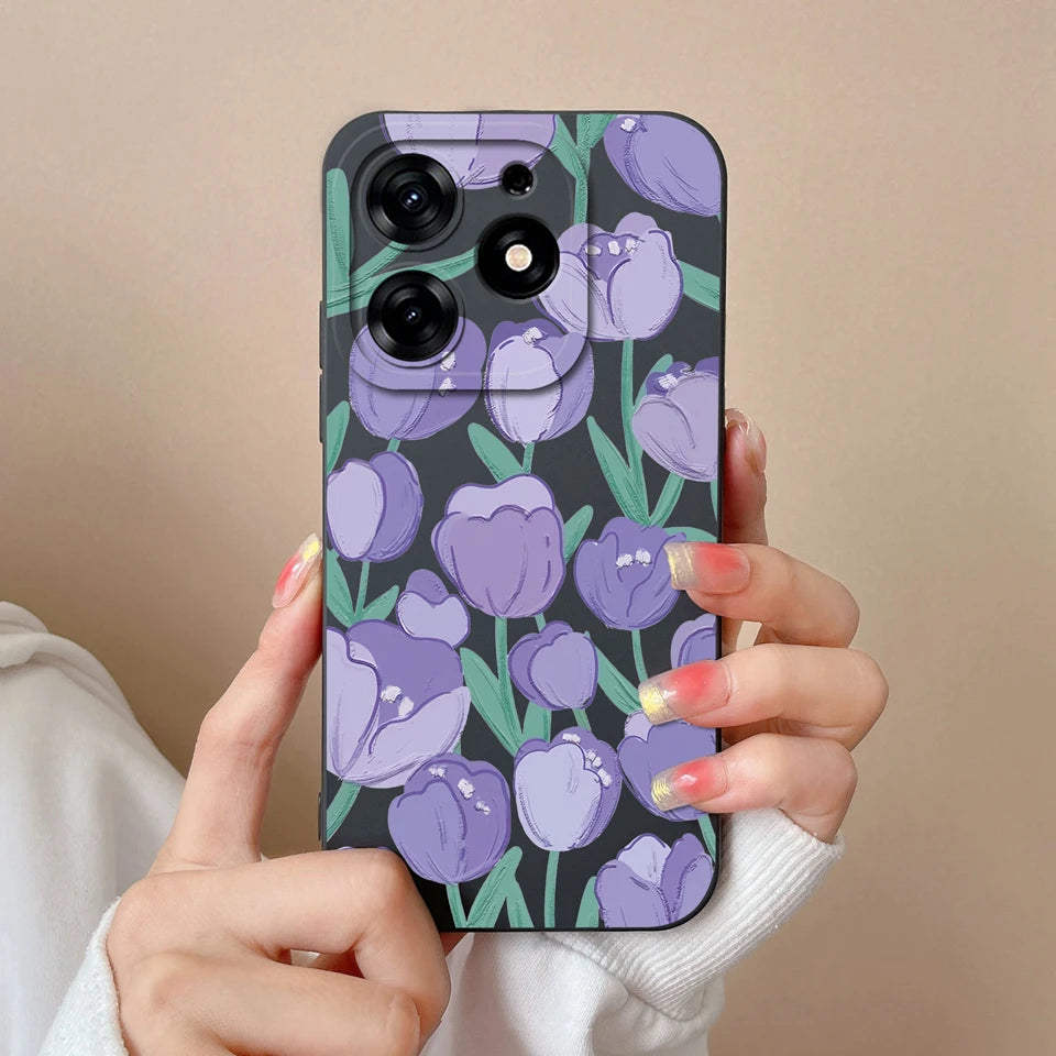 Case For Tecno Spark 10 Pro Pink Cloud Butterfly Liquid Shockproof Fashion Silicone Phone Cover For tecno spark 10 pro Funda