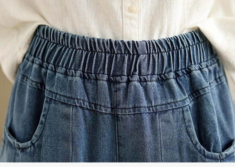 Wide Elastic Jeans