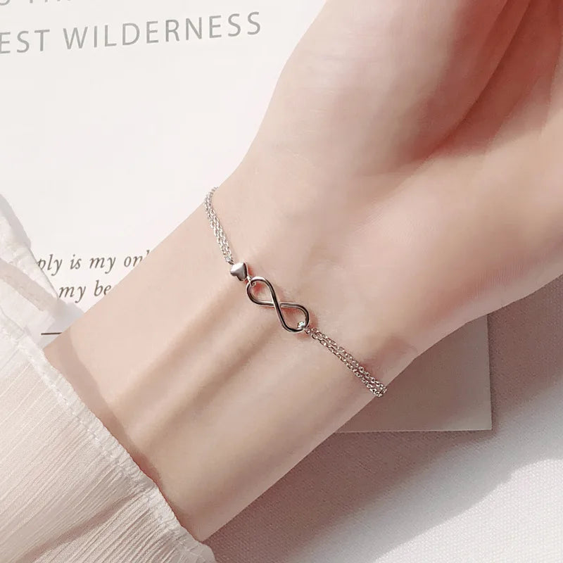 925 Silver Diamond-Studded Bracelet