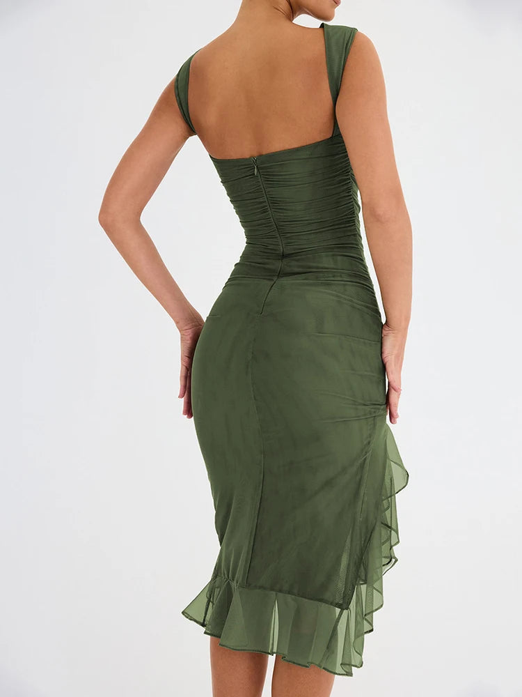 Ruffle Ruched Dress