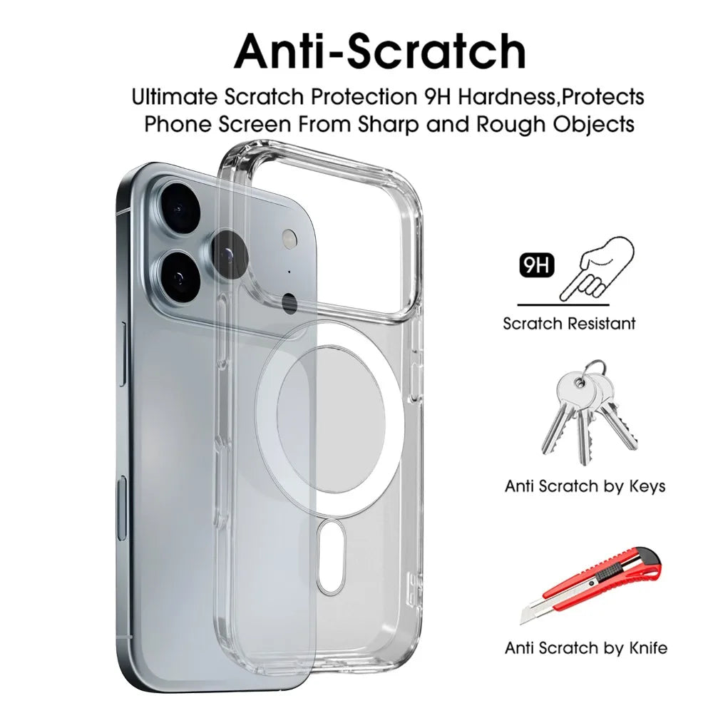 For IPhone 17 Pro Max 17 Air Magnetic Case Transparent Cases Phone Protective Covers Shock Proof Shell for IPhone 17 Accessories
