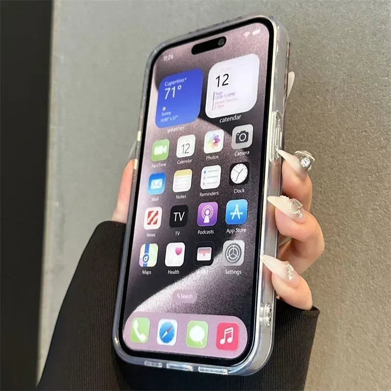 Pink Leopard Print Phone Case for IPhone 16 17 15 14 Pro Max 13 12 11 Pro Max 16e 14 Plus XS XR X17 Air Tinfoil Pattern Cover