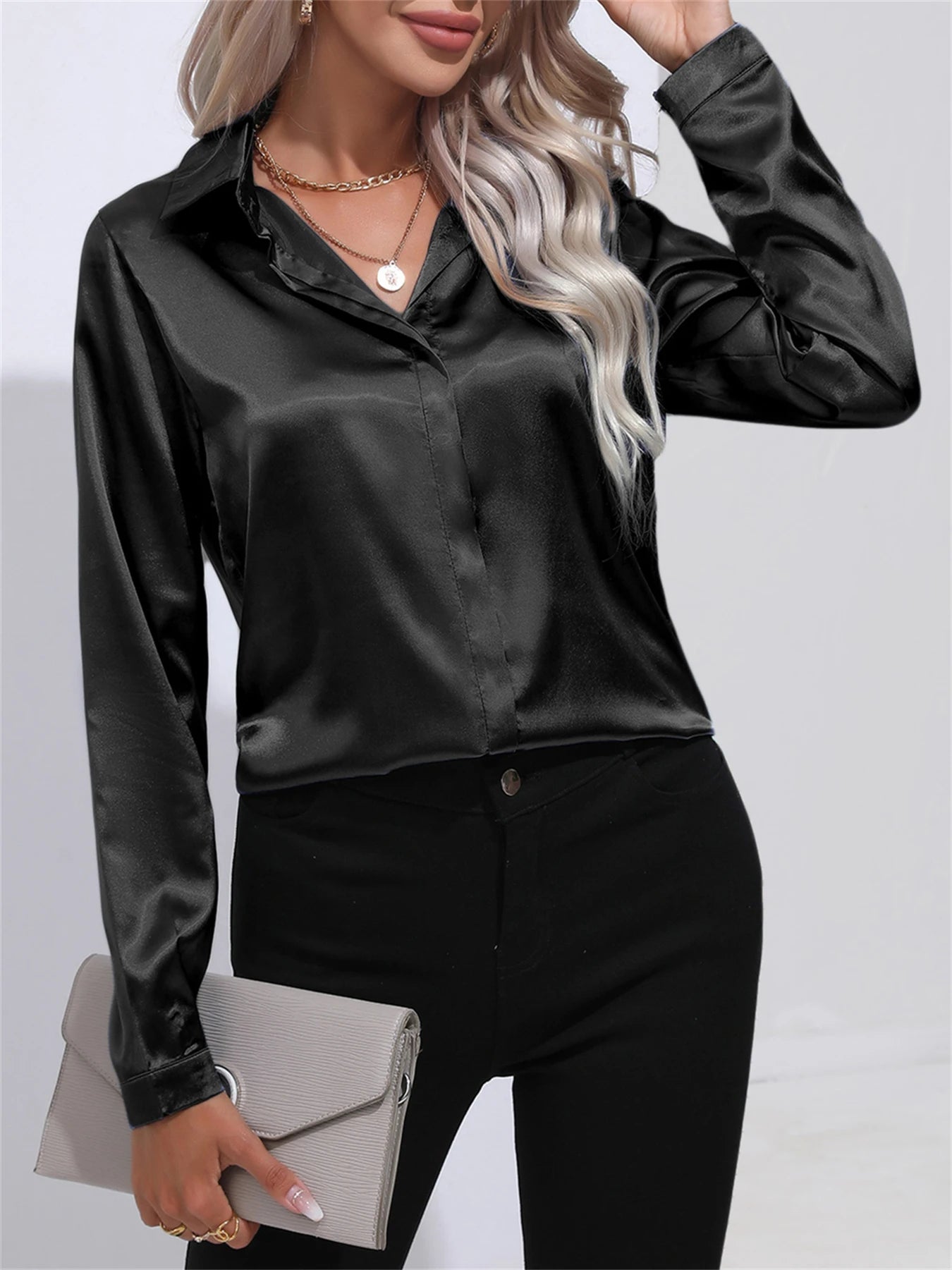 Satin Office Shirt