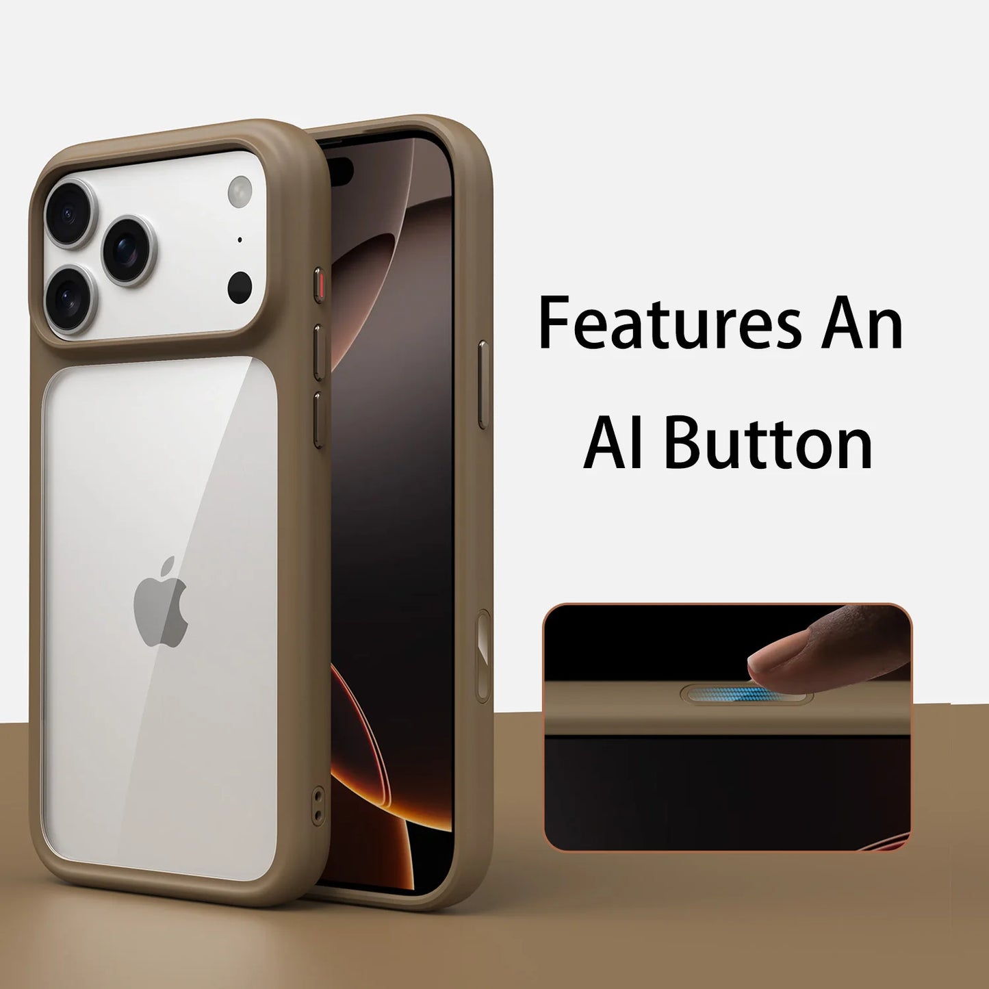 Luxury Orange Matte Transparent Magsafe Phone Case For iPhone 17 Pro Max 17 Pro 17 New Metal Buttons Skin Feel Shockproof Cover