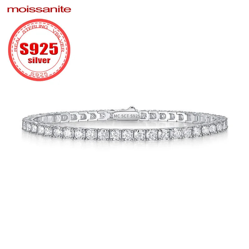 sterling silver 925 moissanite tennis bracelet 0.3ct full row moissanite bracelet