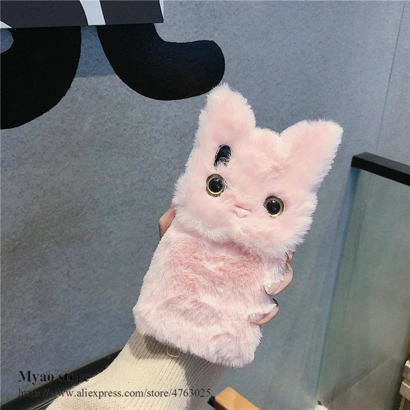 3D Cat Case For Motorola Moto G15 G35 G55 G75 G85 G84 G73 G53 G54 G34 G24 G14 G23 G13 G22 G52 G32 G62 G82 G42 G72 Cute Fur Cover