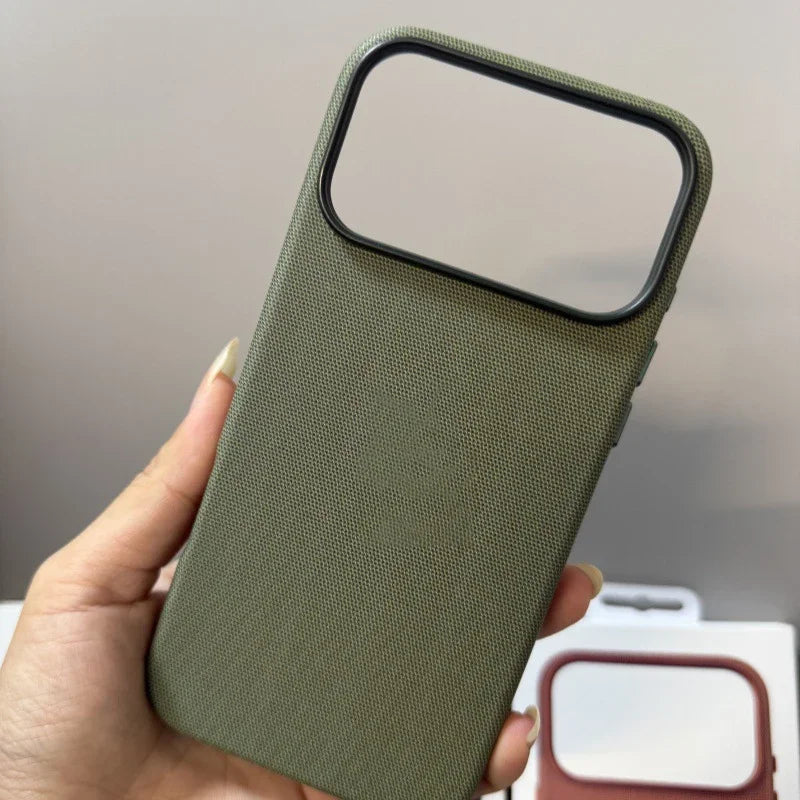 2025 New Original Cloth Texture Business Phone Case for IPhone 17 Pro Max Air Invisible Magnetic Charging Protection Cover Gifts