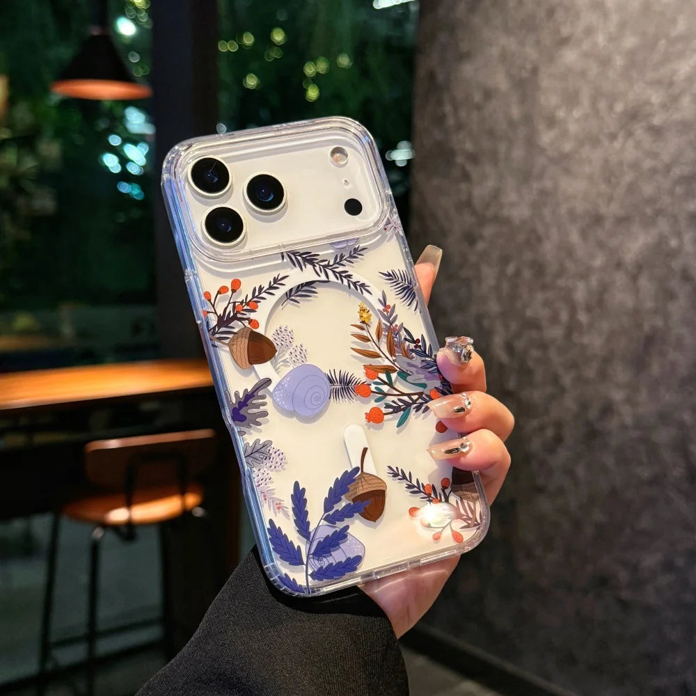 Watercolor Transparent Flowers Element Design Magnetic Phone Case,For iphone 17 17Pro max 17Air Colorful Daisy case