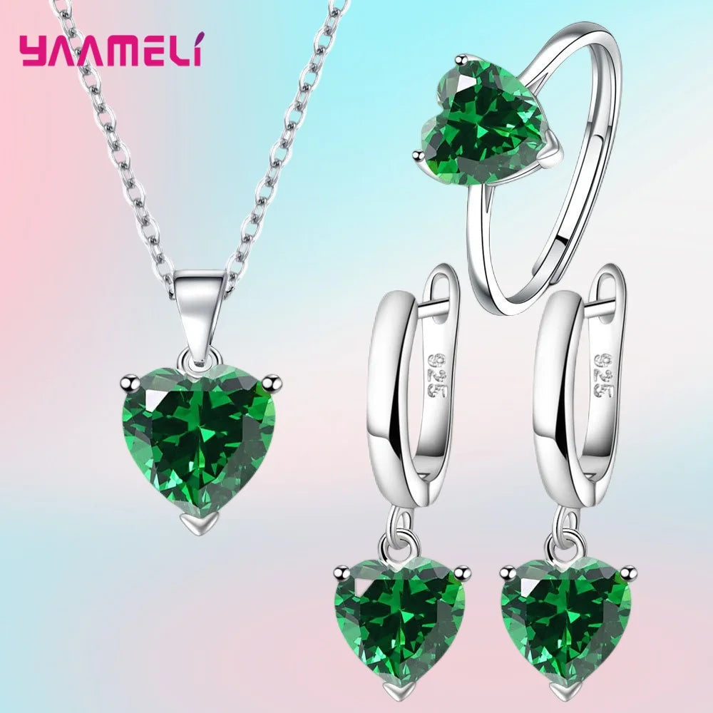 925 Sterling Silver Color Jewelry Gift Sets